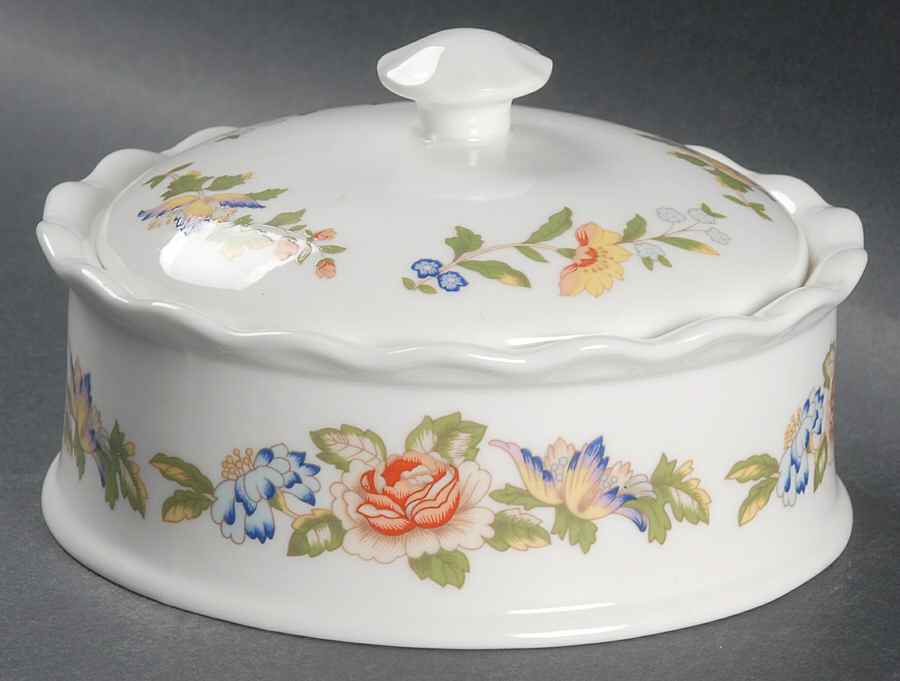 Cottage Garden Trinket Box & Lid by John  Aynsley & Sons-1