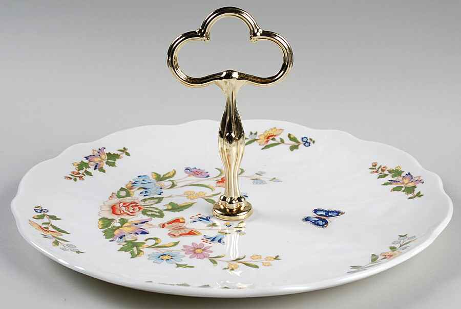 Cottage Garden Round Serving Plate with Handle (DP) by John  Aynsley & Sons-1
