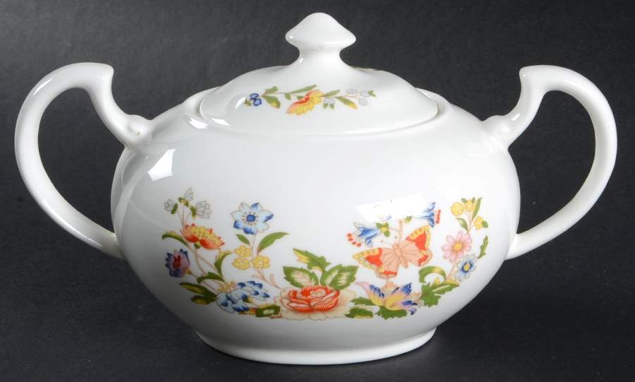 Cottage Garden Sugar Bowl & Lid by John  Aynsley & Sons-1