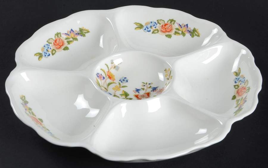 Cottage Garden 6 Section Hors d'Oeuvre Dish by John  Aynsley & Sons-1