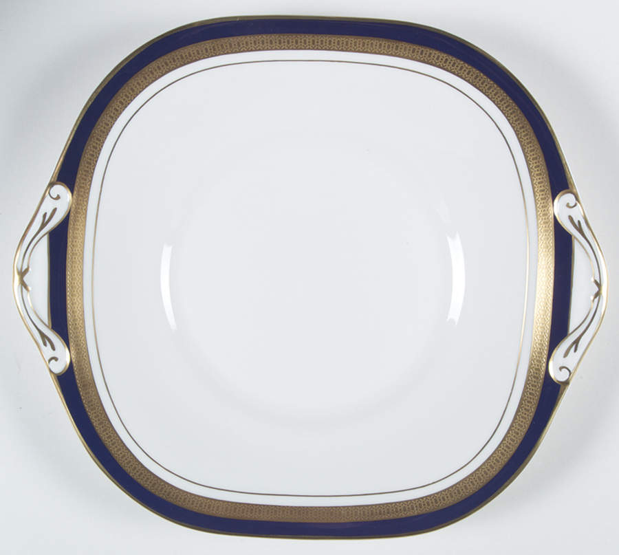 Cobalt Royale Square Handled Cake Plate by John  Aynsley & Sons-1