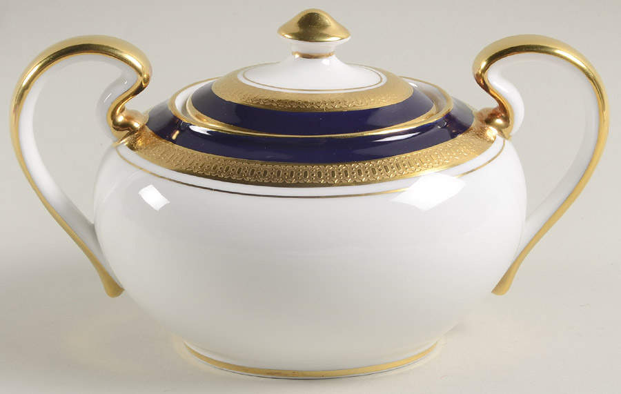 Cobalt Royale Sugar Bowl & Lid by John  Aynsley & Sons-1