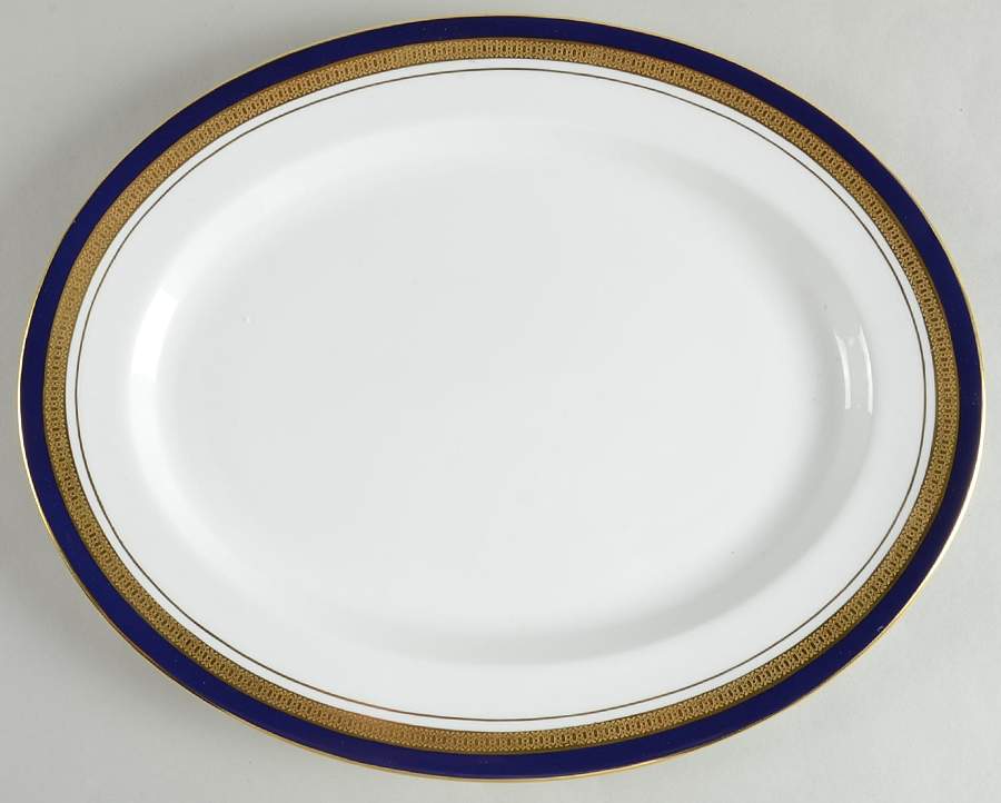 Cobalt Royale 13" Oval Serving Platter by John  Aynsley & Sons-1