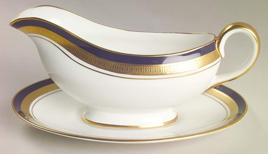 Cobalt Royale Gravy Boat & Underplate by John  Aynsley & Sons-1