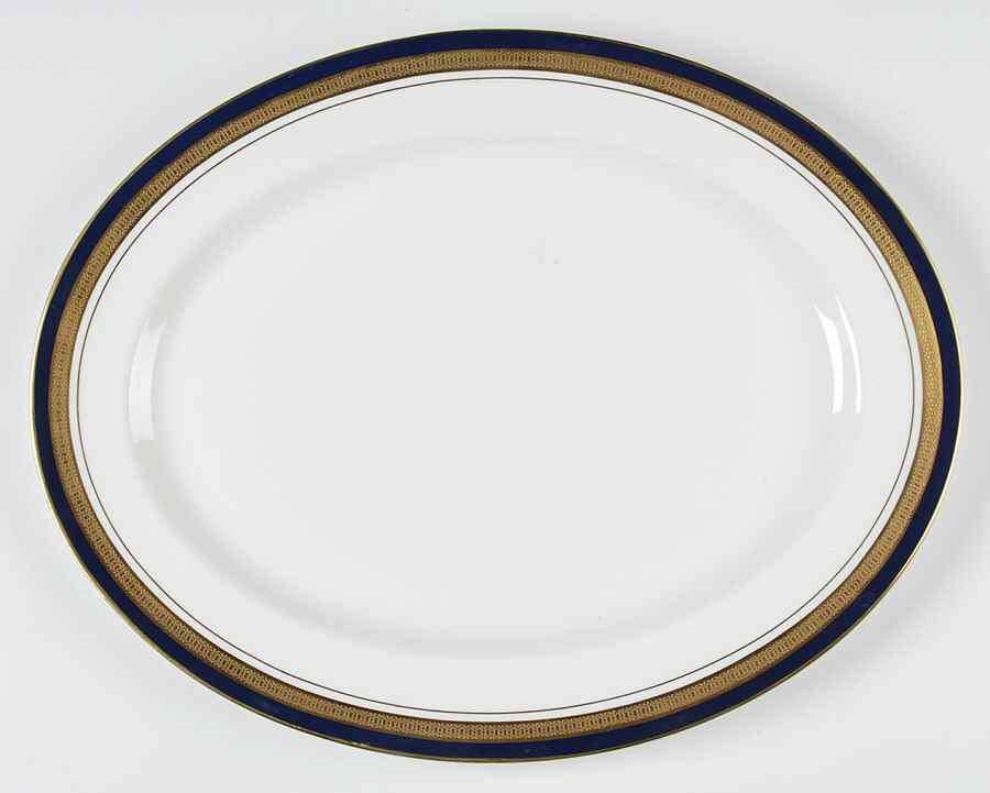 Cobalt Royale 15" Oval Serving Platter by John  Aynsley & Sons-1