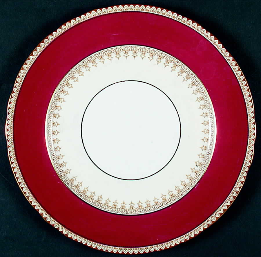 Cumberland Burgundy Dinner Plate by John  Aynsley & Sons-1