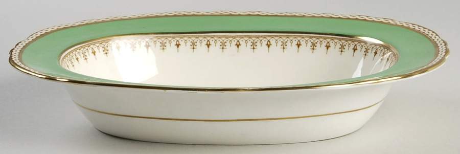 Desborough Green 10" Oval Vegetable Bowl by John  Aynsley & Sons-1