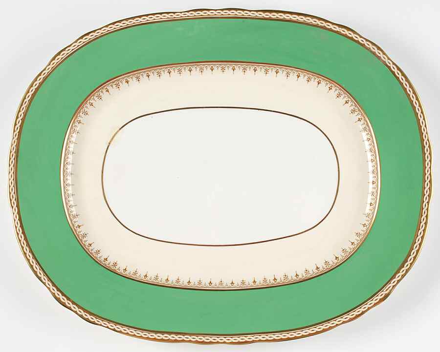 Desborough Green 15" Oval Serving Platter by John  Aynsley & Sons-1