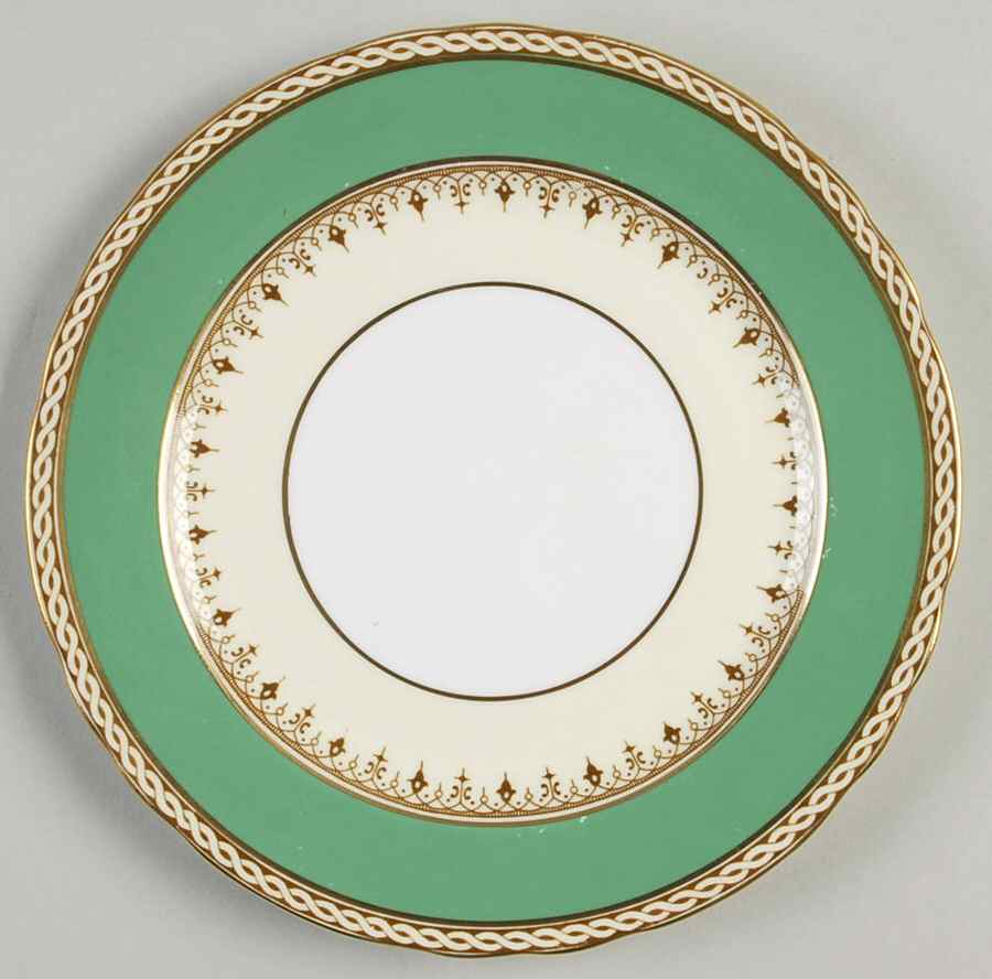 Desborough Green Salad Plate by John  Aynsley & Sons-1