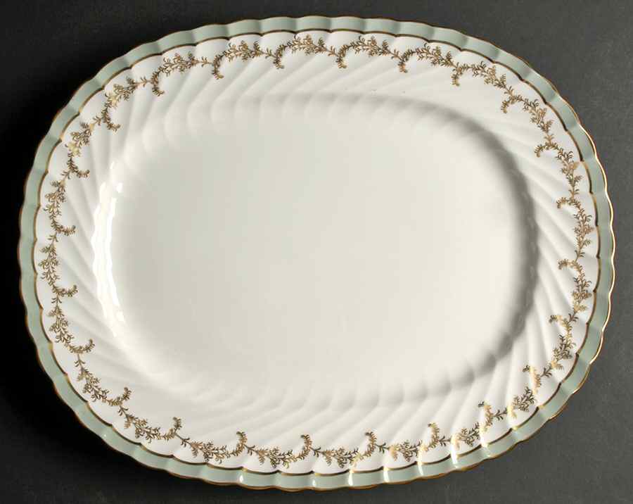 Devon Green 15" Oval Serving Platter by John  Aynsley & Sons-1