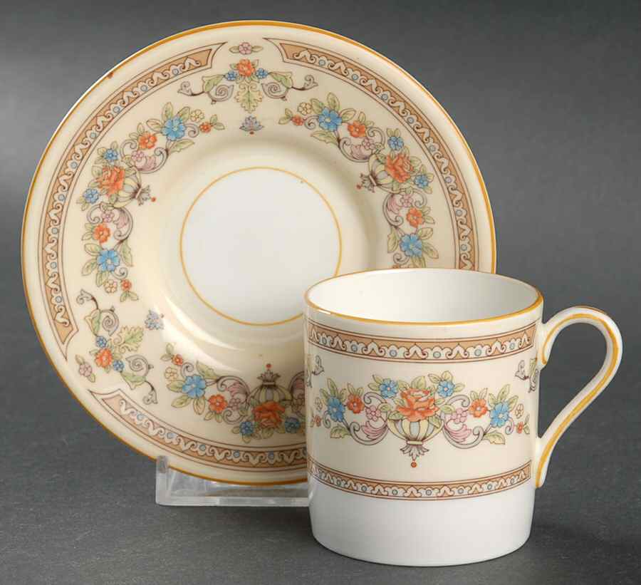 Devonshire Flat Demitasse Cup & Saucer Set by John  Aynsley & Sons-1