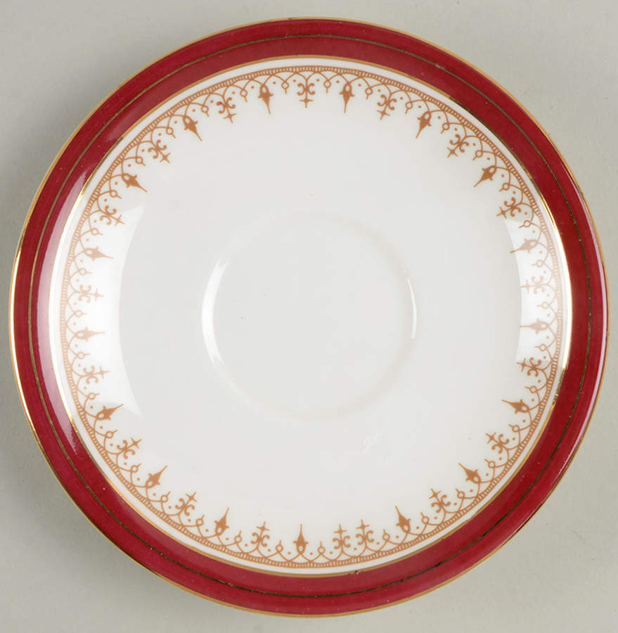 Durham Maroon (Smooth) Saucer for Footed Cup by John  Aynsley & Sons-1
