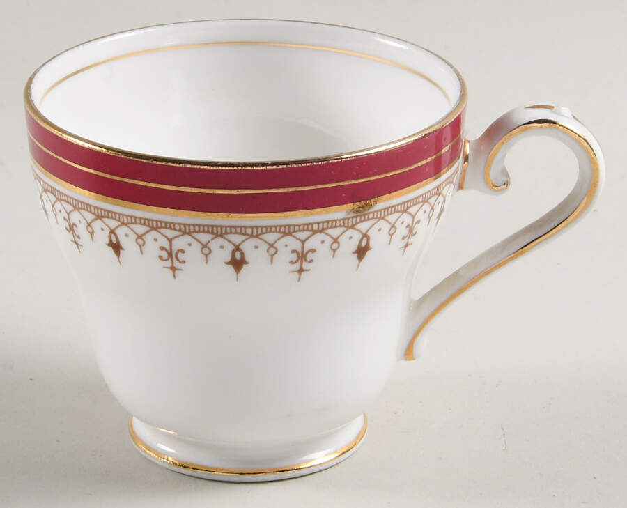Durham Maroon (Smooth) Footed Demitasse Cup by John  Aynsley & Sons-1