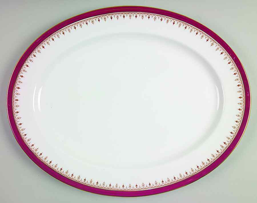 Durham Maroon (Smooth) 15" Oval Serving Platter by John  Aynsley & Sons-1