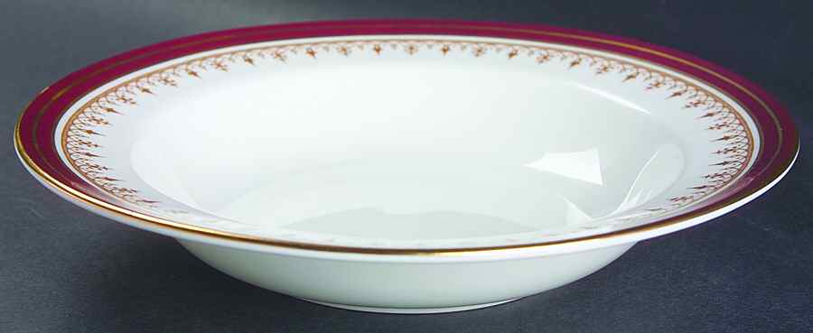 Durham Maroon (Smooth) Rim Soup Bowl by John  Aynsley & Sons-1