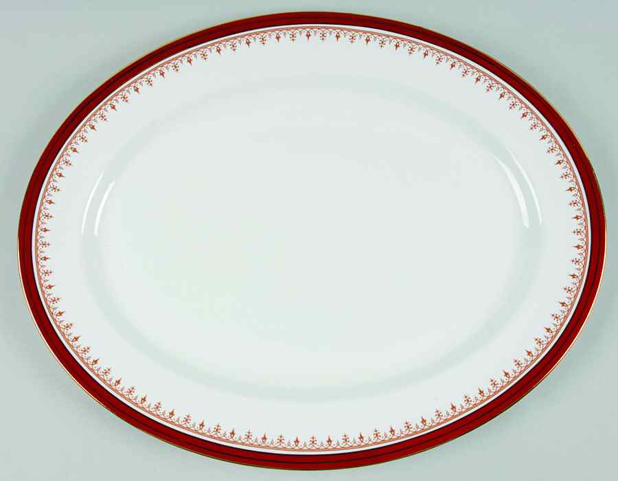 Durham Maroon (Smooth) 16" Oval Serving Platter by John  Aynsley & Sons-1