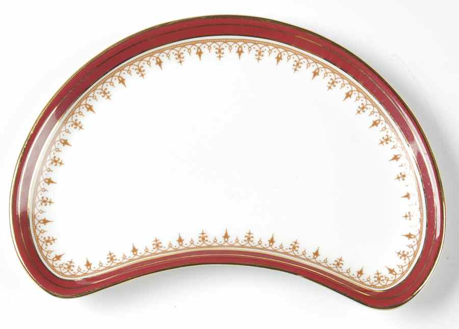 Durham Maroon (Smooth) Crescent Salad Plate by John  Aynsley & Sons-1