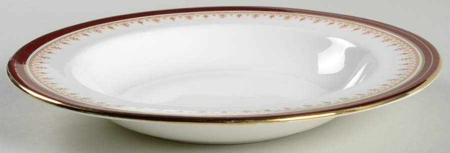 Durham Maroon (Smooth) Large Rim Soup Bowl by John  Aynsley & Sons-1