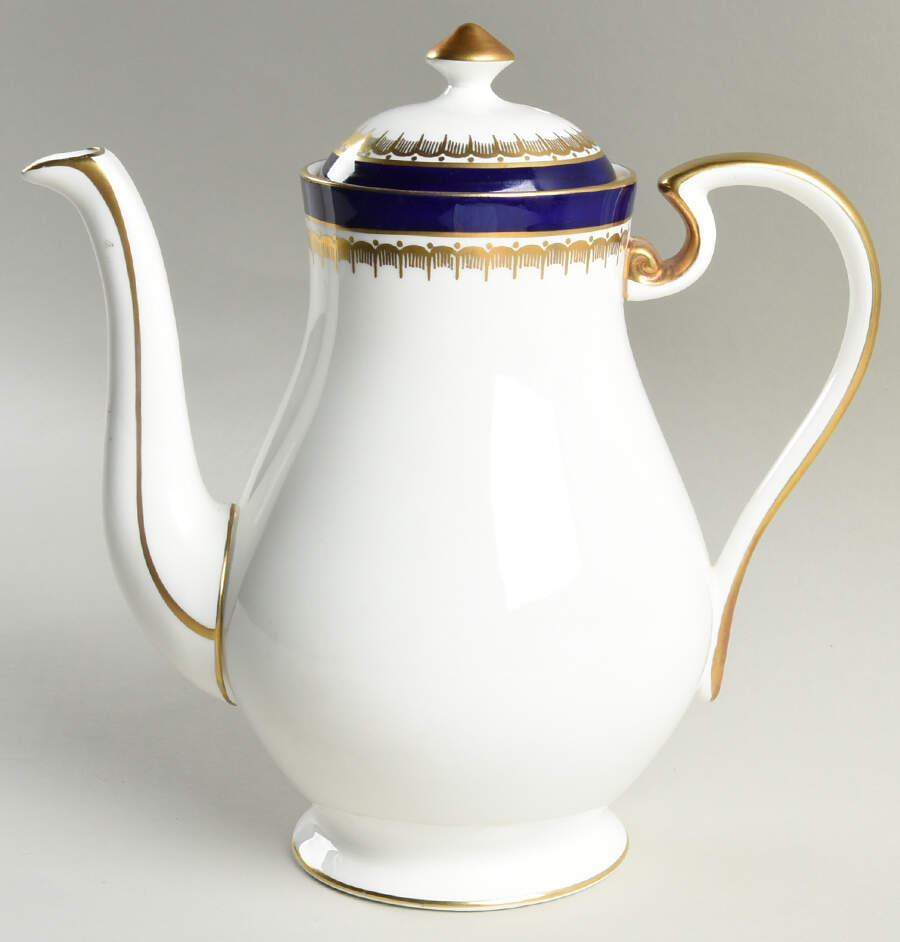 Embassy Cobalt Blue (Smooth) Coffee Pot & Lid by John  Aynsley & Sons-1