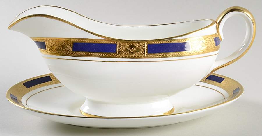 Empress Cobalt Gravy Boat & Underplate by John  Aynsley & Sons-1