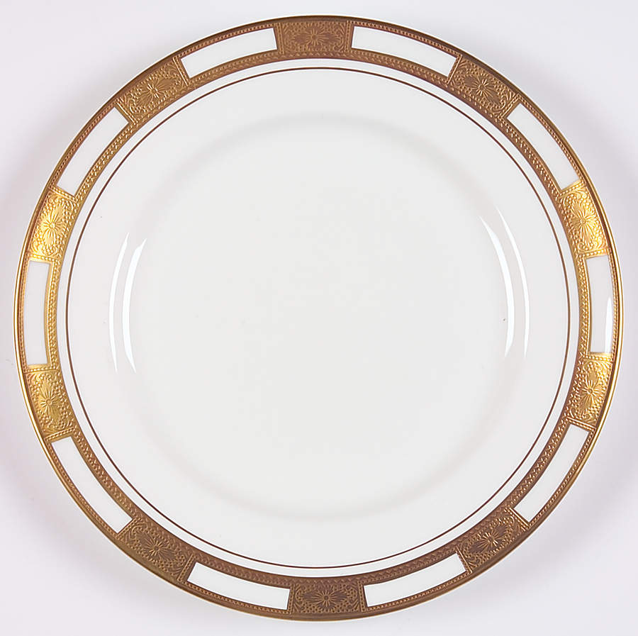 Empress White (Gold Encrusted, Smooth Or Scalloped) Salad Plate by John  Aynsley & Sons-1
