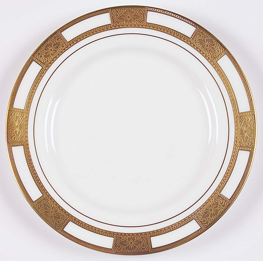 Empress White (Gold Encrusted, Smooth Or Scalloped) Bread & Butter Plate by John  Aynsley & Sons-1