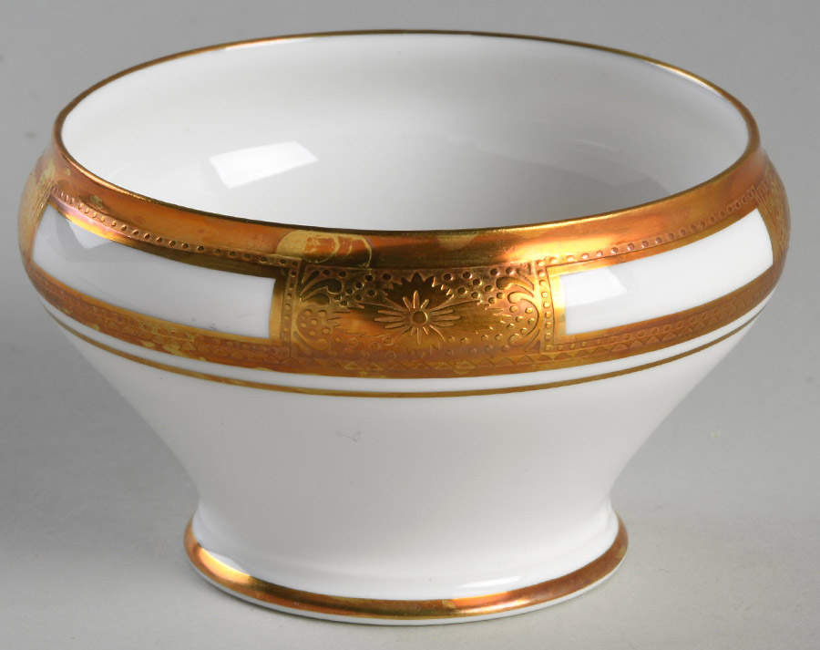 Empress White (Gold Encrusted, Smooth Or Scalloped) Open Sugar Bowl by John  Aynsley & Sons-1