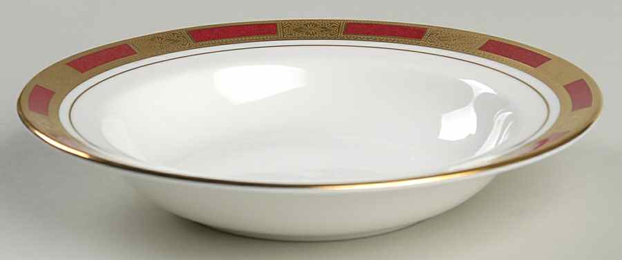Empress Maroon Rim Soup Bowl by John  Aynsley & Sons-1