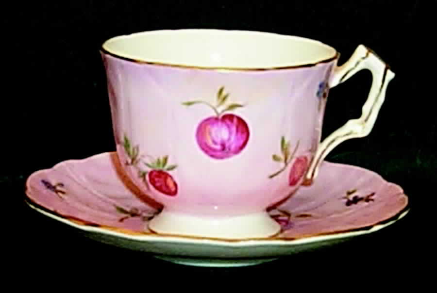 Florida Pink Footed Cup & Saucer Set by John  Aynsley & Sons-1