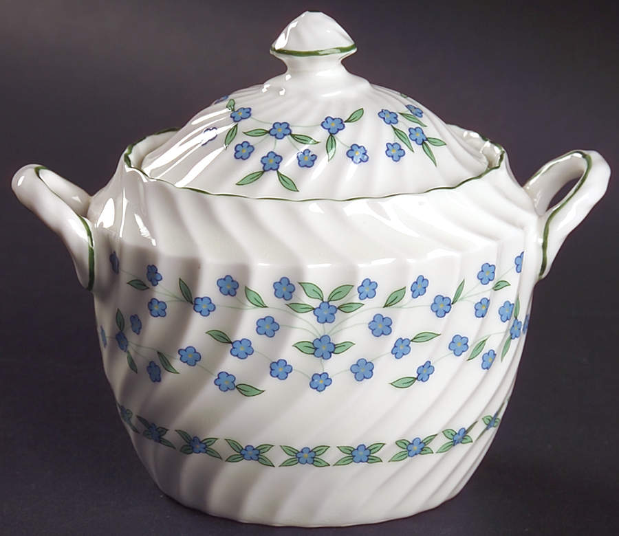 Forget Me Not Sugar Bowl & Lid by John  Aynsley & Sons-1