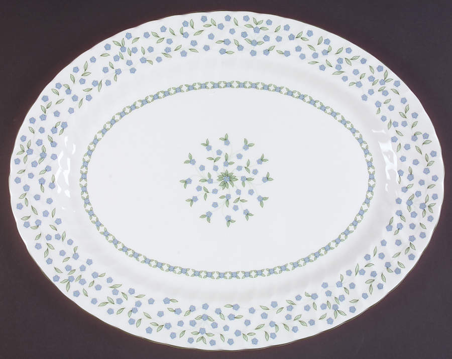 Forget Me Not 16" Oval Serving Platter by John  Aynsley & Sons-1