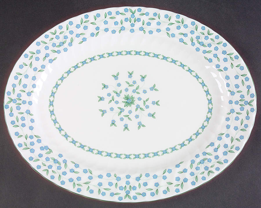 Forget Me Not 13" Oval Serving Platter by John  Aynsley & Sons-1