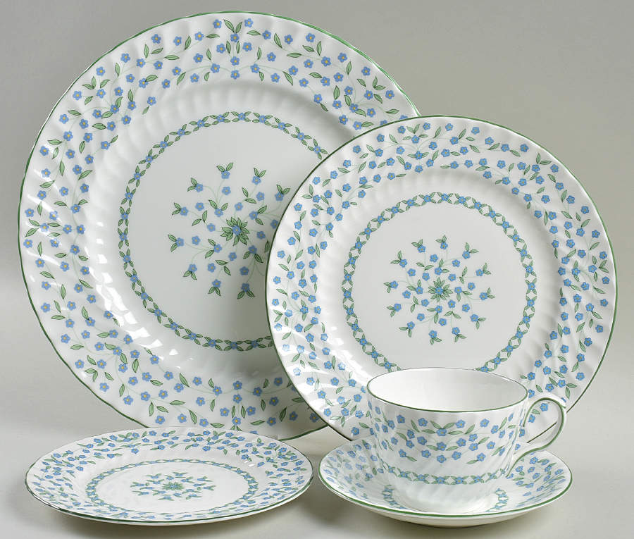 Forget Me Not 5 Piece Place Setting by John  Aynsley & Sons-1