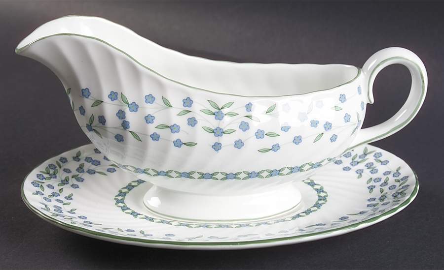 Forget Me Not Gravy Boat & Underplate by John  Aynsley & Sons-1