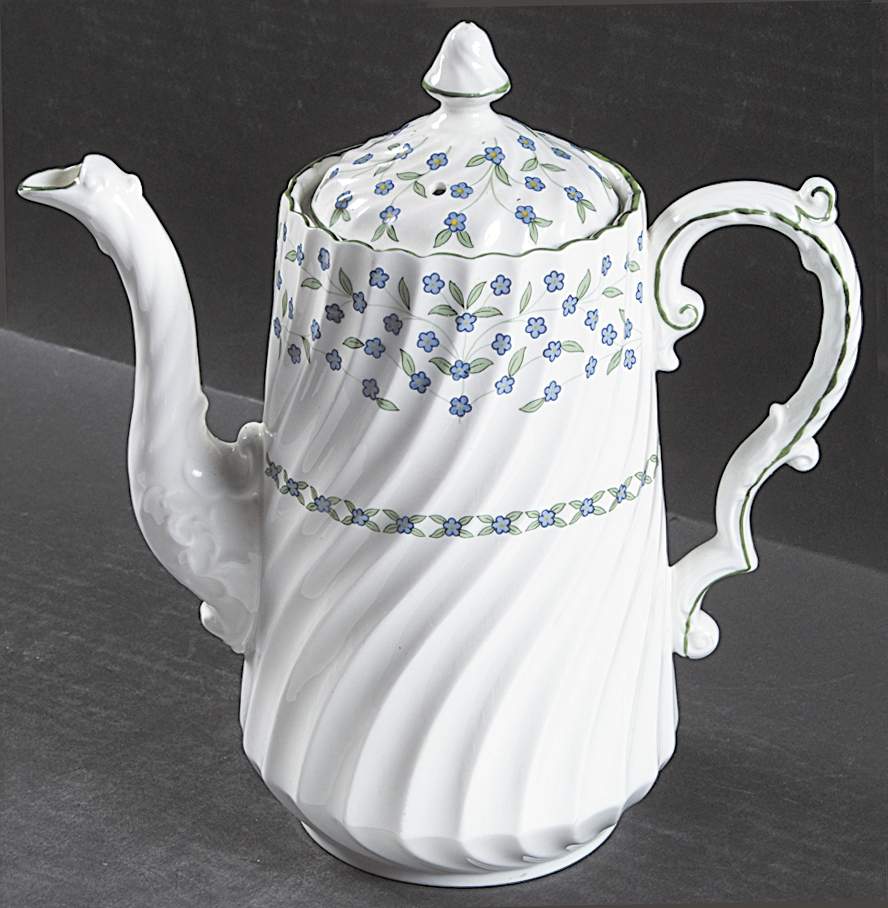 Forget Me Not Coffee Pot & Lid by John  Aynsley & Sons-1
