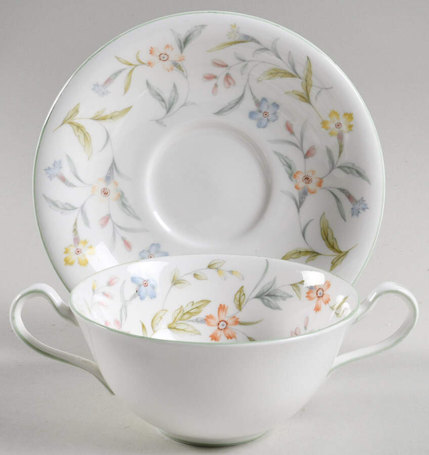 Forever Flat Cream Soup Bowl & Saucer Set by John  Aynsley & Sons-1