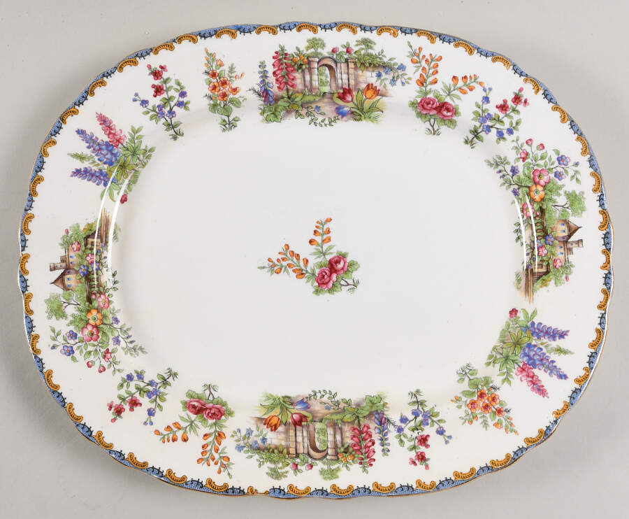 Garden Gate 11" Oval Serving Platter by John  Aynsley & Sons-1