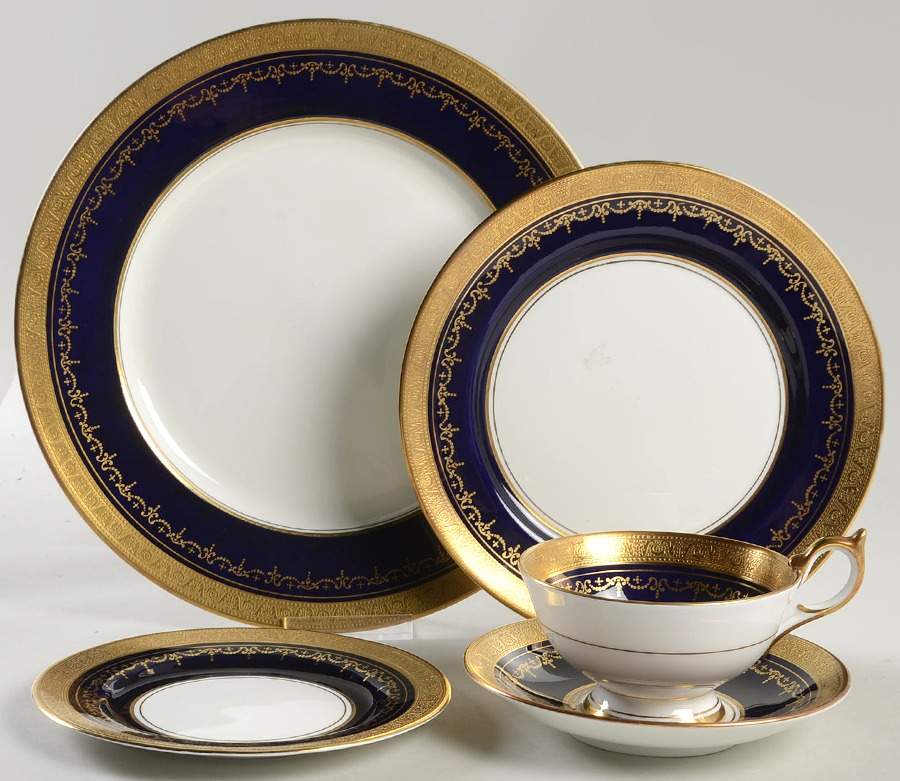 Georgian Cobalt 5 Piece Place Setting by John  Aynsley & Sons-1