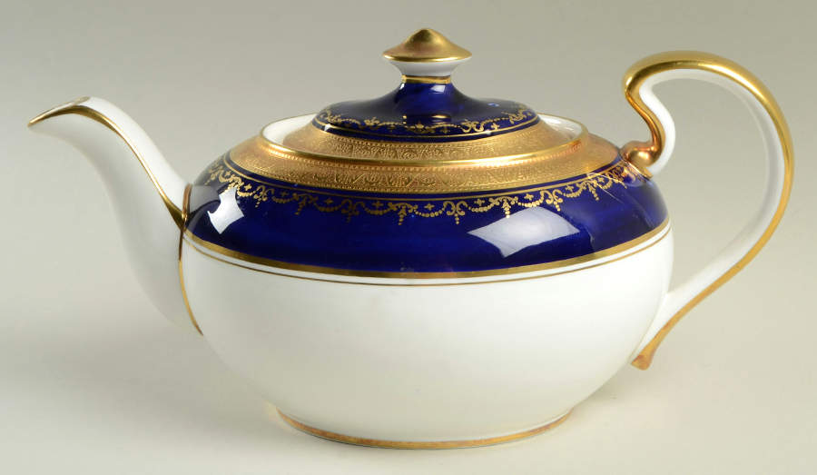 Georgian Cobalt Teapot & Lid by John  Aynsley & Sons-1