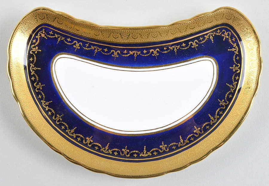 Georgian Cobalt Crescent Salad Plate by John  Aynsley & Sons-1