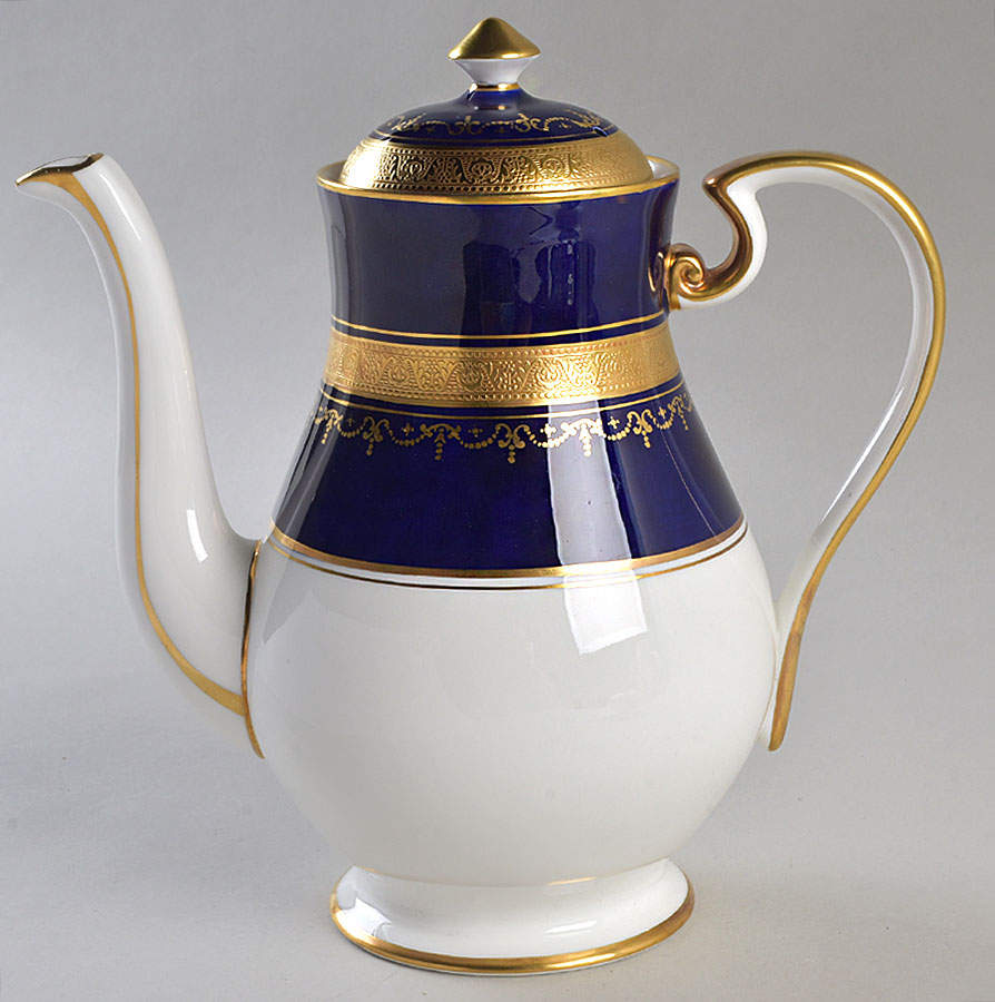 Georgian Cobalt Coffee Pot & Lid by John  Aynsley & Sons-1