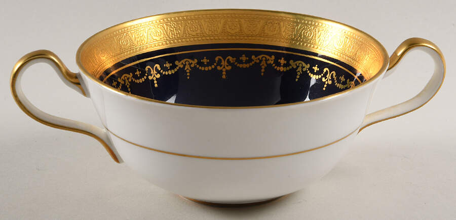 Georgian Cobalt Flat Cream Soup Bowl by John  Aynsley & Sons-1