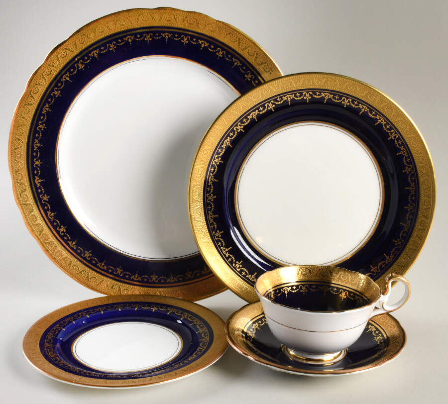 Georgian Cobalt 40  Piece Estate Set by John  Aynsley & Sons-1