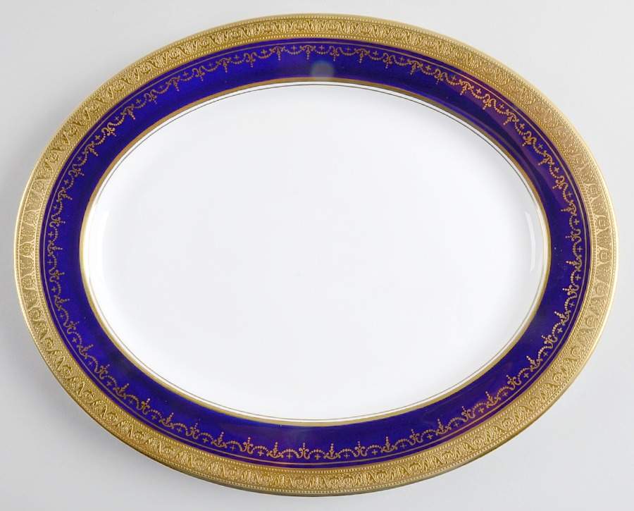 Georgian Cobalt 13" Oval Serving Platter by John  Aynsley & Sons-1