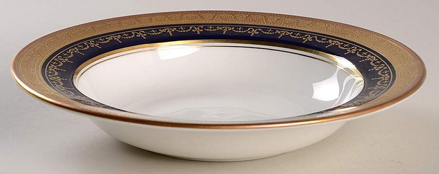 Georgian Cobalt Rim Soup Bowl by John  Aynsley & Sons-1