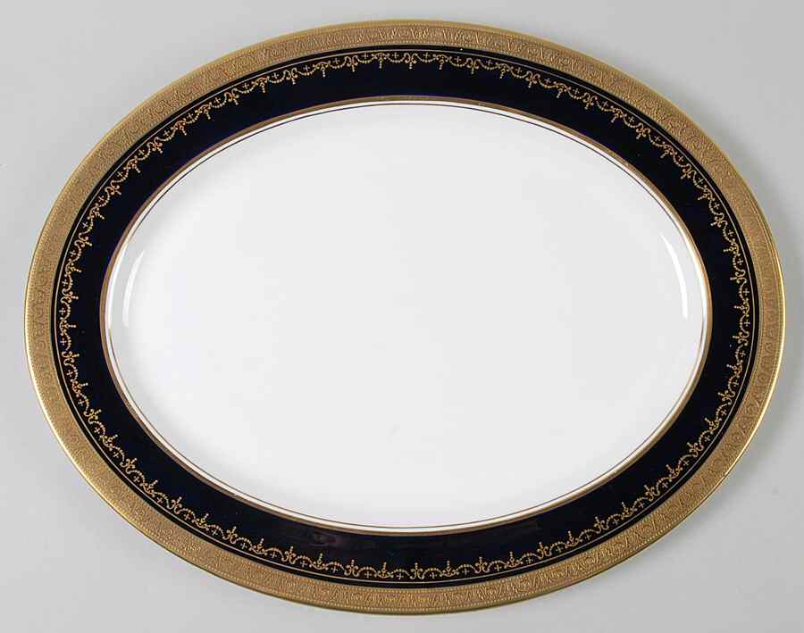Georgian Cobalt 15" Oval Serving Platter by John  Aynsley & Sons-1