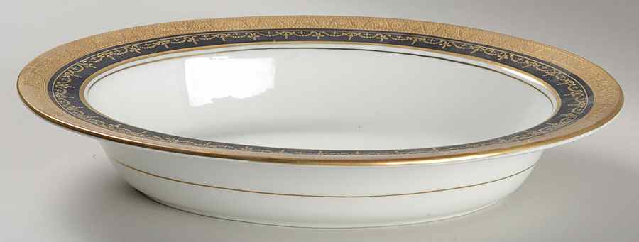Georgian Cobalt 10" Oval Vegetable Bowl by John  Aynsley & Sons-1