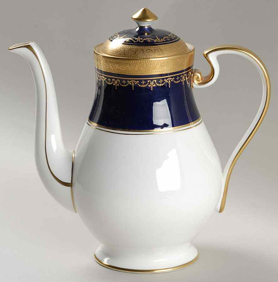 Georgian Cobalt Coffee Pot & Lid by John  Aynsley & Sons-1