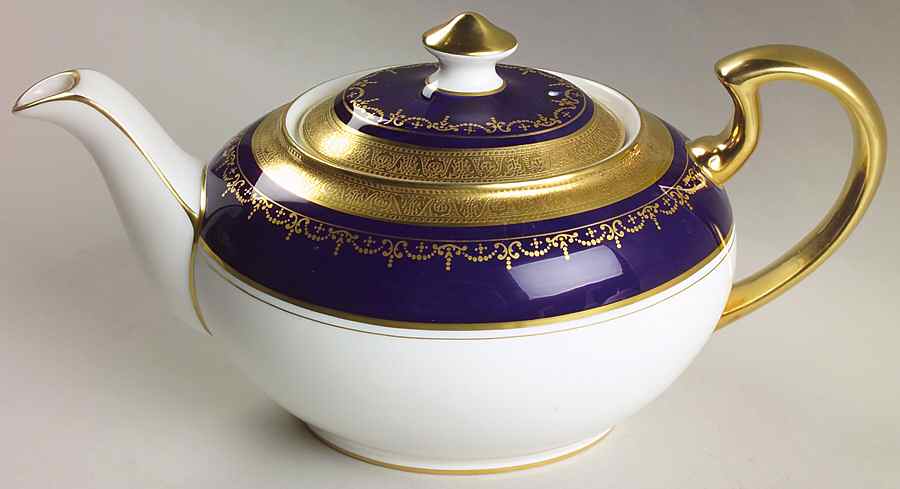 Georgian Cobalt Teapot & Lid by John  Aynsley & Sons-1