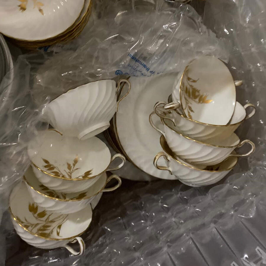 Golden Wheat Footed Cup by John  Aynsley & Sons-1